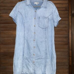 Kut from the Kloth Light Blue Button-Down Mini Dress